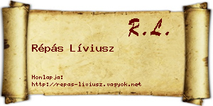 Répás Líviusz névjegykártya